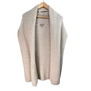 J. Jill Alpaca Blend Chunky Knit Vest Oatmeal Beige Shawl Collar Vest XL